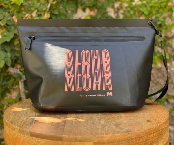 sun yearround black pouch pink aloha front