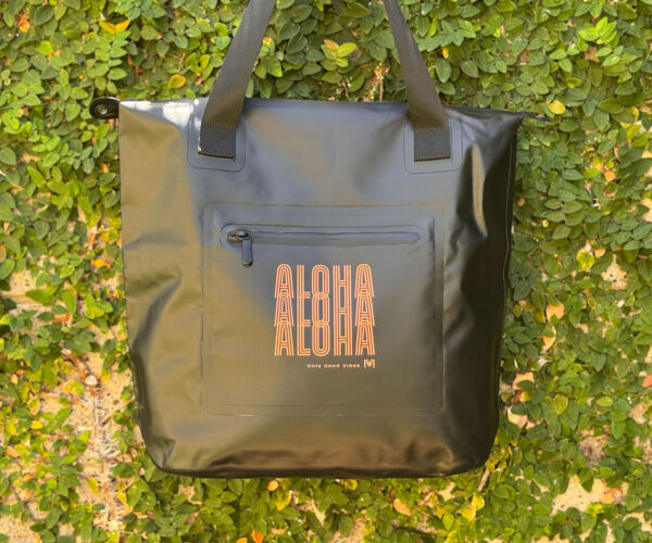 Aloha Waterproof Tote Bag with Splash-Proof Zippers – Black - Image 3