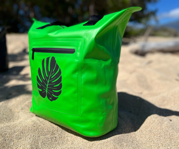 Monstera Waterproof Tote Bag with Splash-Proof Zippers – Green - Image 2