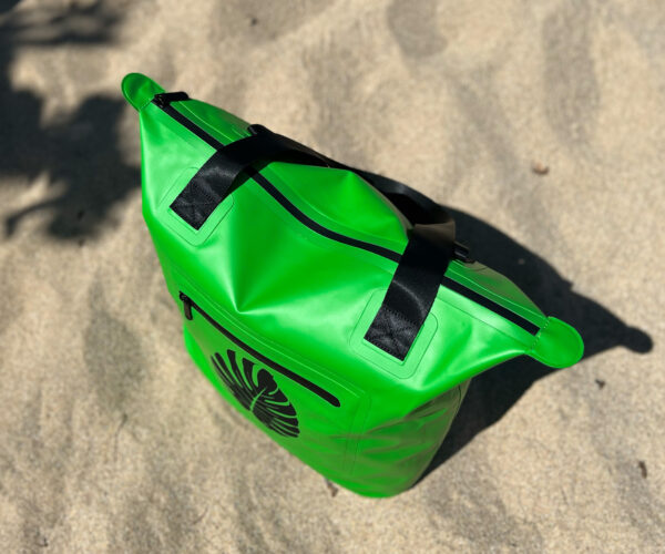 Monstera Waterproof Tote Bag with Splash-Proof Zippers – Green - Image 4